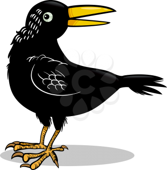 Royalty Free Clipart Image of a Black Bird