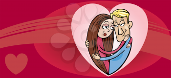 Royalty Free Clipart Image of a Couple in Love Inside a Heart
