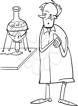 Royalty Free Clipart Image of a Scientist in a Lab