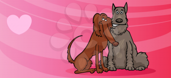Royalty Free Clipart Image of Dogs in Love