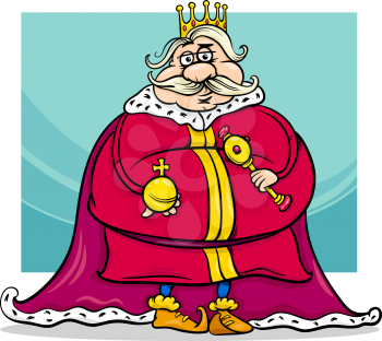 Royalty Free Clipart Image of a Fat King