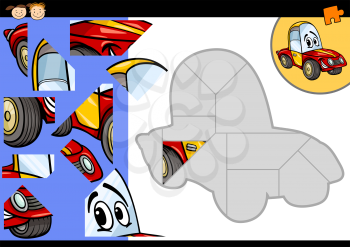 Royalty Free Clipart Image of a Car Puzzle