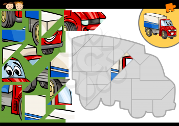 Royalty Free Clipart Image of a Truck Puzzle