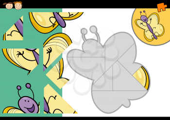 Royalty Free Clipart Image of a Butterfly Puzzle