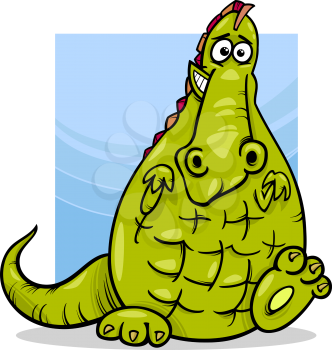 Cartoon Illustration of Funny Dragon Fantasy Character