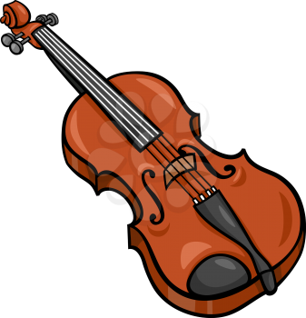 Cartoon Illustration of Violin Musical Instrument Clip Art