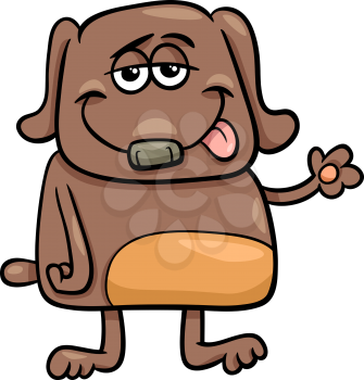 Cartoon Illustration of Funny Dog Character