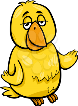 Cartoon Illustration of Funny Canary Bird Character