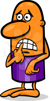 Cartoon Illustration of Funny Frightened Guy Character