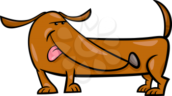 Cartoon Illustration of Funny Dachshund Dog