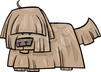 Cartoon Illustration of Funny Shaggy Dog