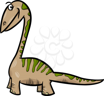 Cartoon Illustration of Apatosaurus Prehistoric Dinosaur