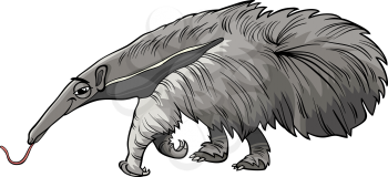 Cartoon Illustration of Funny Giant Anteater Animal