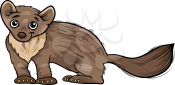 Cartoon Illustration of Cute Marten Animal