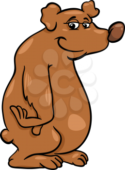 Cartoon Illustration of Funny Wild Bear Animal