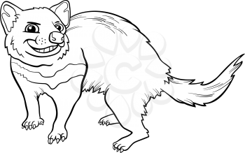 Black and White Cartoon Illustration of Funny Tasmanian Devil Marsupial Animal for Coloring Book