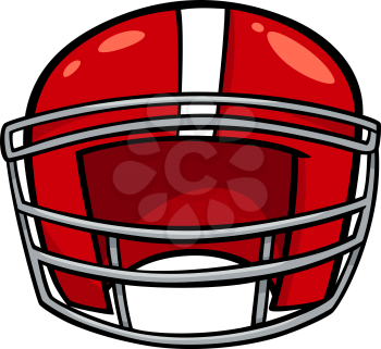 Cartoon Illustration of American Football Helmet Clip Art