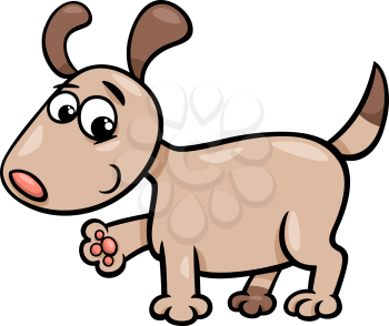 Cartoon Illustration of Cute Little Dog or Puppy