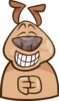 Cartoon Illustration of Funny Dog Expressing Green Mood or Emotion