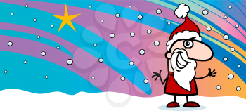 Greeting Card Cartoon Illustration of Happy Santa Claus