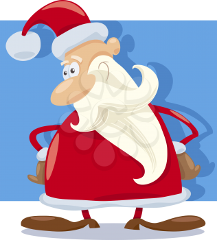 Cartoon Illustration of Funny Santa Claus