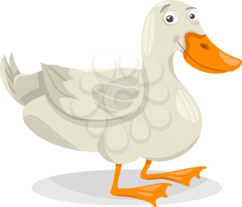 Cartoon Illustration of Funny Duck Farm Bird Animal