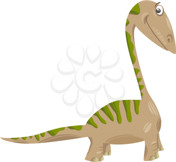 Cartoon Illustration of Apatosaurus Prehistoric Dinosaur