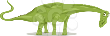 Cartoon Illustration of Diplodocus Dinosaur Prehistoric Reptile Species