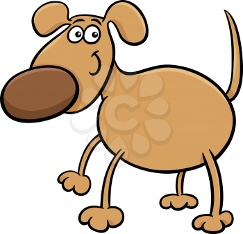 Cartoon Illustration of Cute Dog Pet Character
