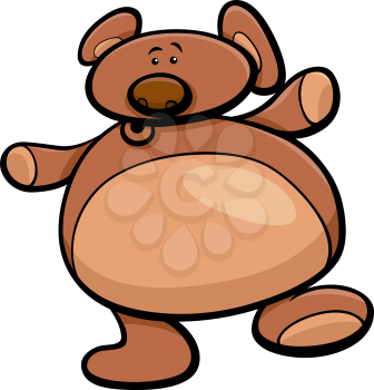 Cartoon Illustration of Big Cute Teddy Bear