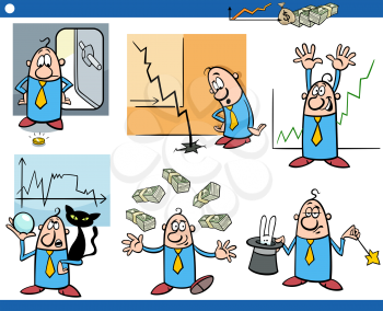 Cartoon Illustration Set of Funny Business Concepts and Metaphors