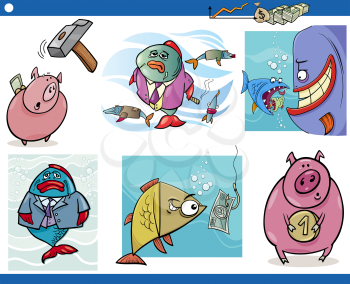 Cartoon Illustration Set of Business Concepts and Metaphors