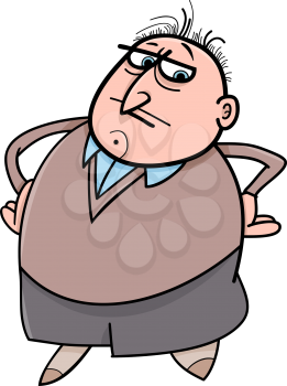 Cartoon Illustration of Man or Businessman Boss Character