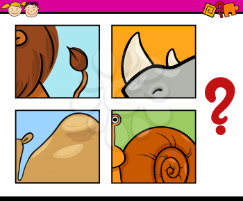 Cartoon Illustration of Education Game for Preschool Children with Animals Riddle