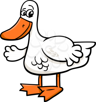 Cartoon Illustration of Duck Farm Bird Animal Character