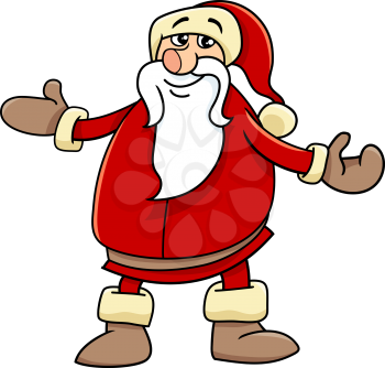 Cartoon Illustration of Santa Claus on Christmas Time