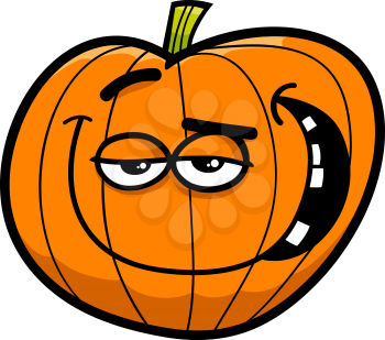 Cartoon Illustration of Halloween Pumpkin or Funny Jack Lantern