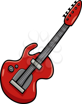 Cartoon Illustration of Electric Guitar Musical Instrument Clip Art
