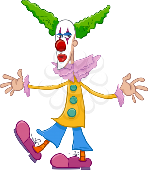 Cartoon Illustration of Funny Clown Circus Character