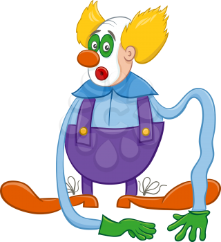 Cartoon Illustration of Funny Clown Circus Character on the Show