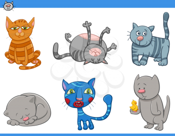 Cartoon Illustration of Funny Cats Animal Characters Collection