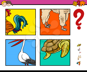 Cartoon Illustration of Educational Activity Game of Guessing Animals for Children