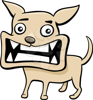 Cartoon Illustration of Angry Dog or Puppy Animal Character