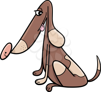 Cartoon Illustration of Spotted Dog Animal Character