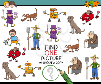 Cartoon Illustration of Educational Activity of Finding Image for Children