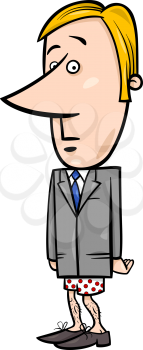 Concept Cartoon Illustration of Businessman without his Pants
