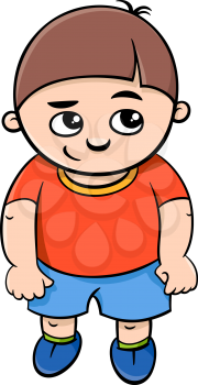 Cartoon Illustration of Elementary School Age or Preschool Boy