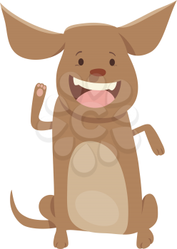 Cartoon Illustration of Dog or Puppy Animal Character