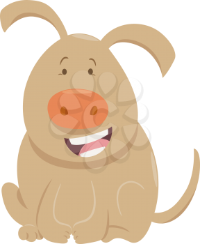 Cartoon Illustration of Dog or Puppy Animal Character