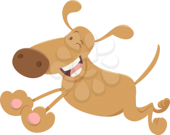 Cartoon Illustration of Funny Dog Animal Character